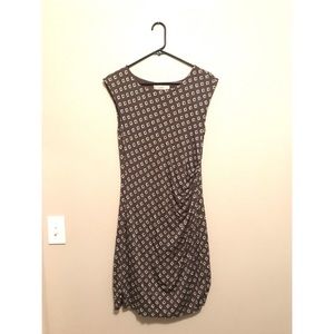 Ann Taylor LOFT cap sleeve ruched dress - gray